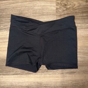 Fabletics Black High Rise Short Shorts Women's Medium Stretch Athletic Gym